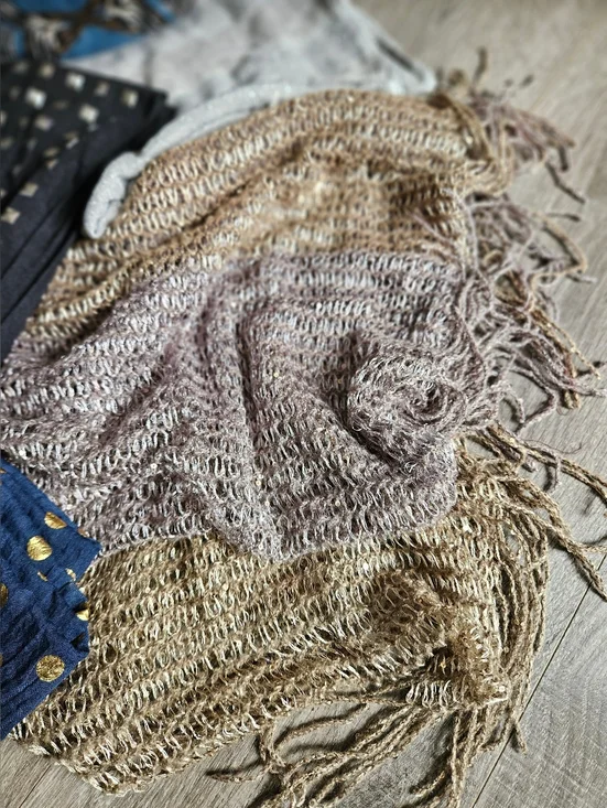 Beautiful Soft Classy Infinity Scarf Scarves Lot Metallic Silver Gold Black Nail - Picture 5 of 8